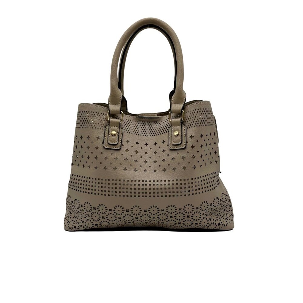 Unbranded Gray Faux Leather Decorative Satchel